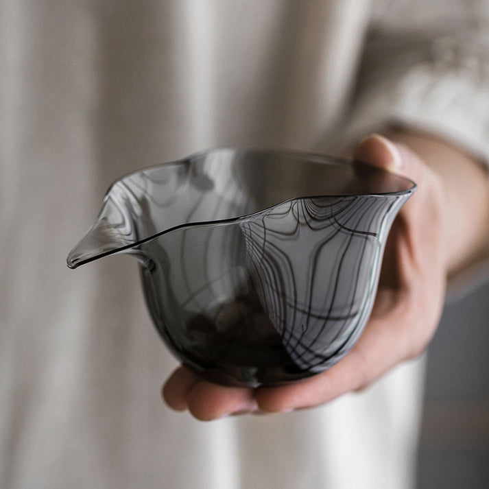Gohobi Handmade Gourd Glass Pitcher Gray