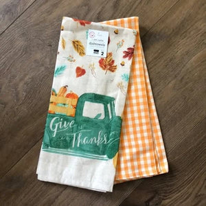 Autumn Harvest Coordinated Cotton Kitchen Towels (Set of 2)