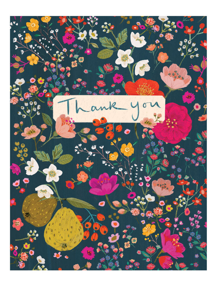 Pear Floral Thank You Card