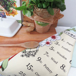 Wedding Anniversaries Cotton Kitchen Towel