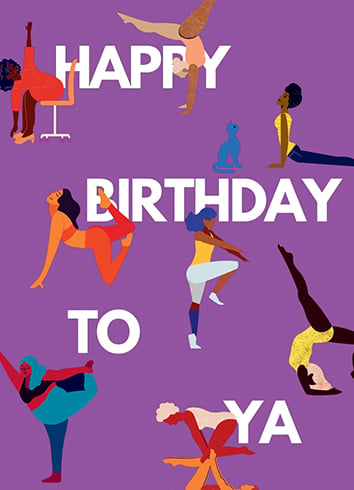 Yoga YA Birthday Card