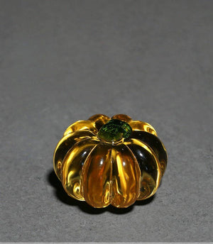 Gohobi Pate de Verre Pumpkin Glass Paperweight