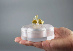 Gohobi Pate de Verre Persimmon Begonia Glass Case