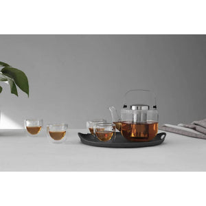 Bjorn™ 22oz / .65L Glass Teapot Set w/ Wood Tray