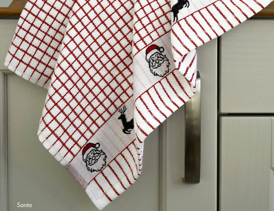 Poli-Dri Jacquard Tea Towel - Santa