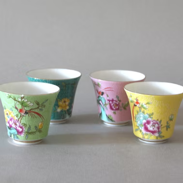 Bird & Floral Cups