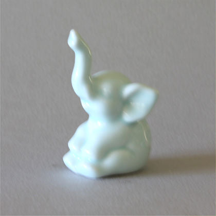 Celadon Elephant - Sitting w waving trunk