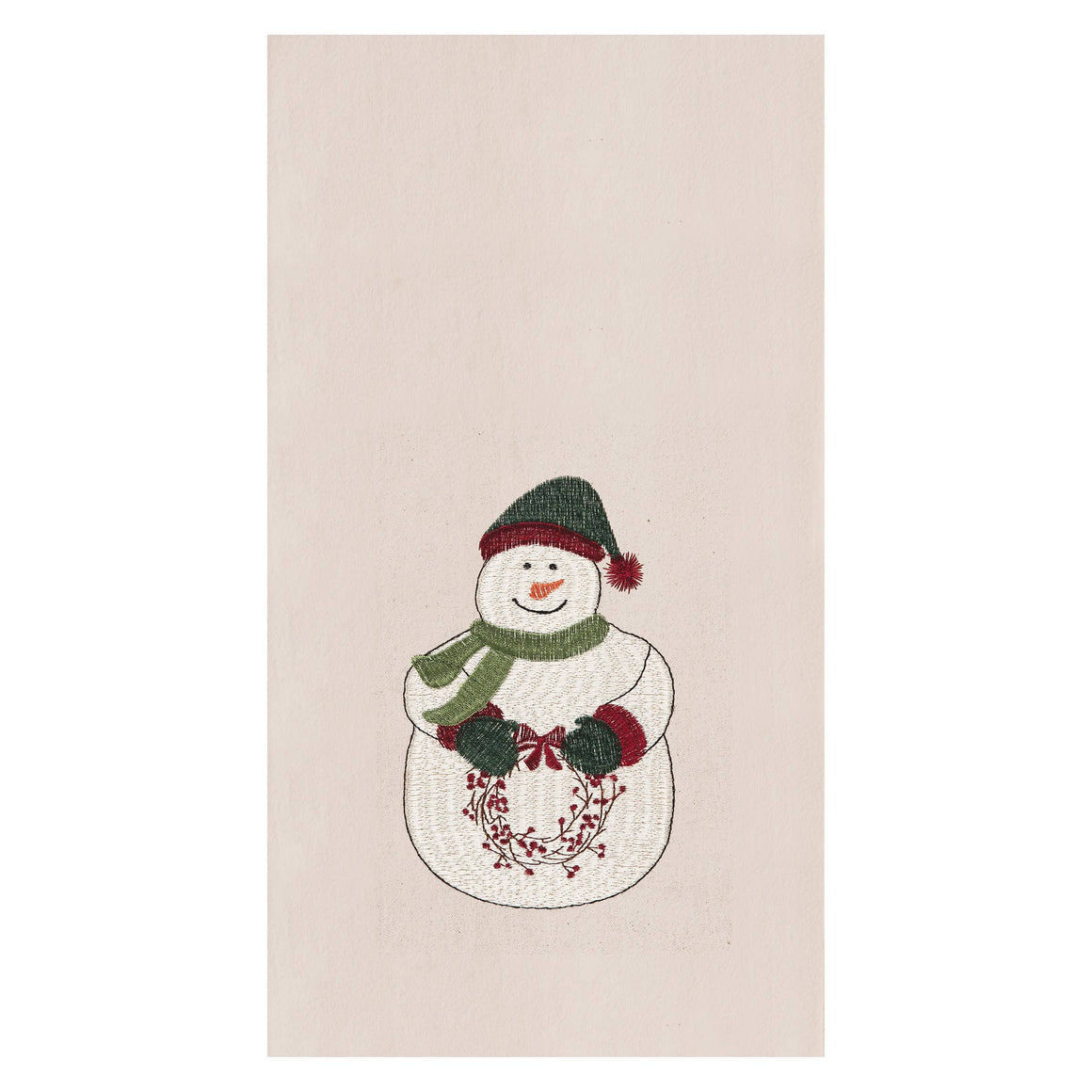 Winter Holly Snowman Kitchen Towel