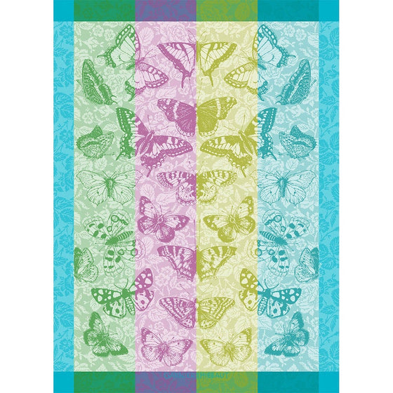 Beaux Papillons Aquatique Jacquard Tea Towel