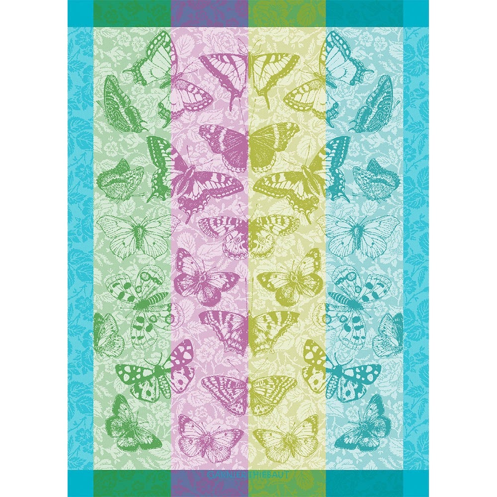 Beaux Papillons Aquatique Jacquard Tea Towel