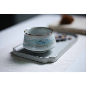 Hand-Painted Mountain Tea Cup Simple