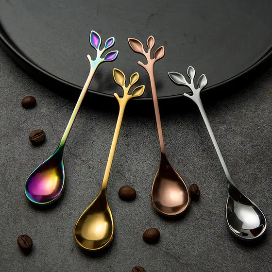 Leaf Spoon - For Tea, Coffee or Dessert - 4 colors