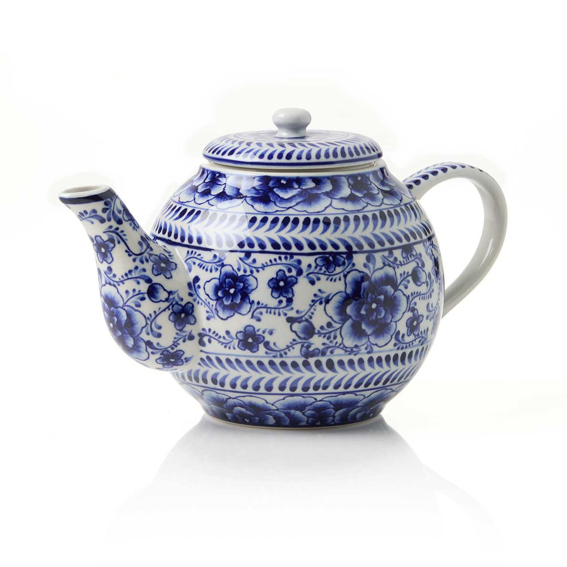 Indigo Bloom Handpainted Tea Pot