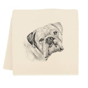 Bulldog Boxer Mix Dog Tea Towel - "Wrecker"