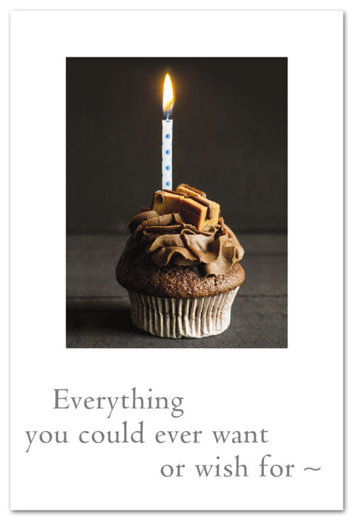 Candle on Chocolate Cupcake Card