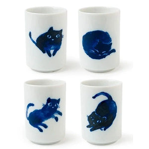 Midnight Blue Hello Cat Small Teacup