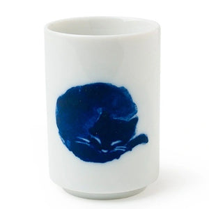 Midnight Blue Sleeping Cat Small Teacup