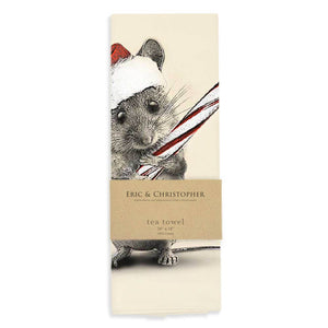 Santa Mouse 2 Tea Towel