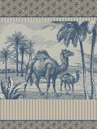 Le Jacquard Dune Dromadaire Tea Towel Blue