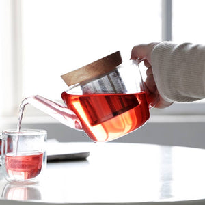 Glass Teapot & Wood Lid w/ Infuser - 17oz / .5L