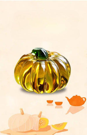 Gohobi Pate de Verre Pumpkin Glass Paperweight