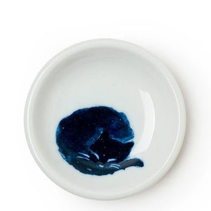 Midnight Blue Sleeping Cat Small Saucer