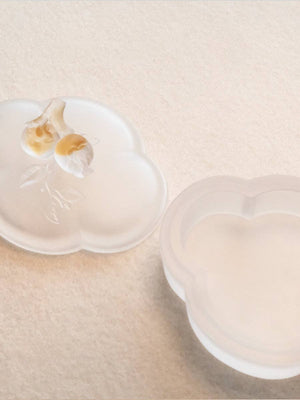 Gohobi Pate de Verre Persimmon Begonia Glass Case