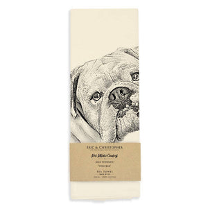 Bulldog Boxer Mix Dog Tea Towel - "Wrecker"