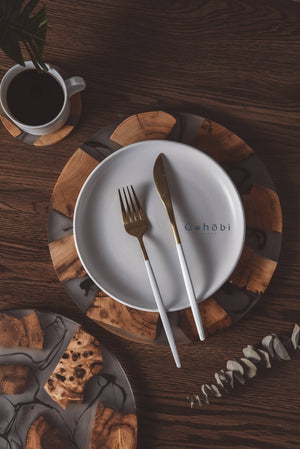 Cedar Wood and Resin Tray/Trivet