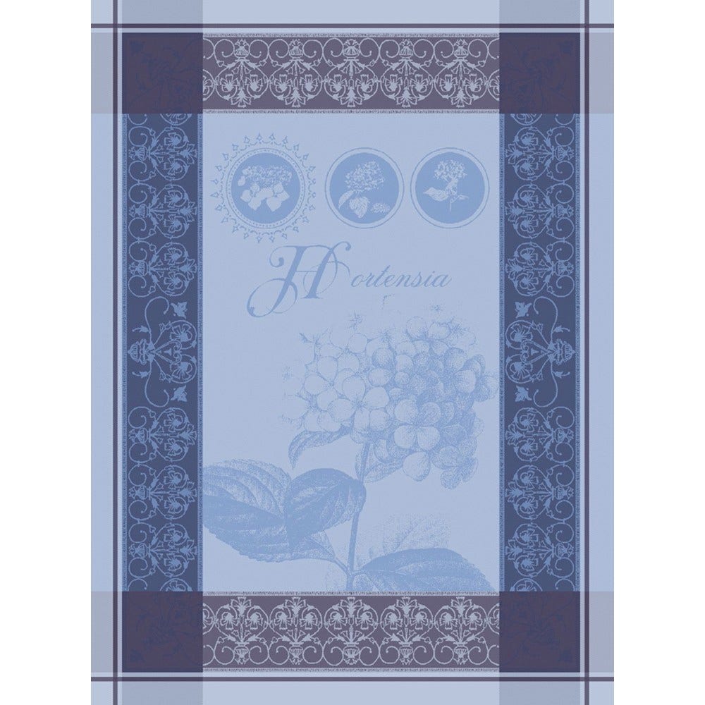 Hortensia Blue Jacquard Tea Towel