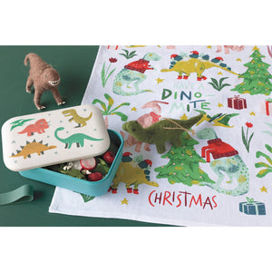 Dino-Mite Christmas Cotton Kitchen Towel