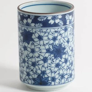 Japanese Blue & White Teacup Flowers 8oz