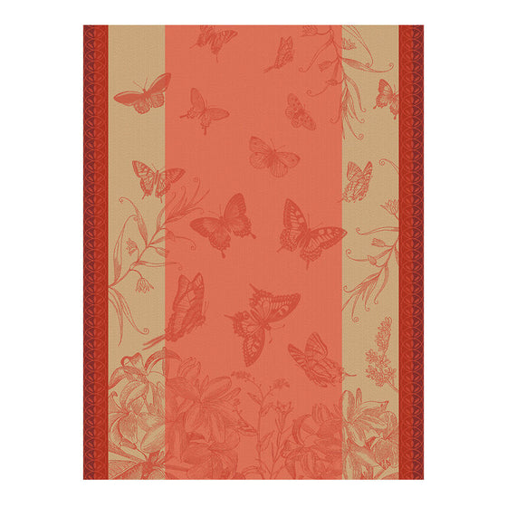 Le Jacquard Jardin des Papillons Tea Towel Pink - Todd & Holland Tea Merchants