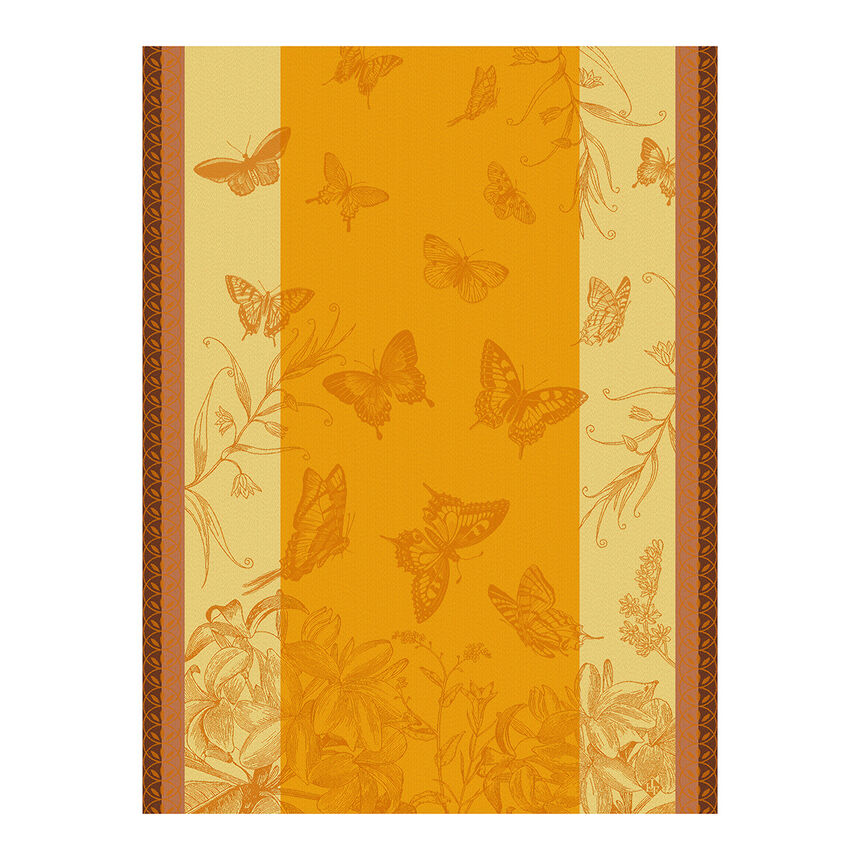 Le Jacquard Jardin des Papillons Tea Towel Orange