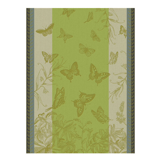 Le Jacquard Jardin des Papillons Tea Towel Green - Todd & Holland Tea Merchants