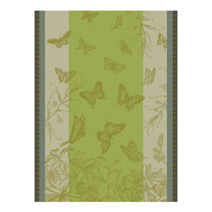 Le Jacquard Jardin des Papillons Tea Towel Green - Todd & Holland Tea Merchants