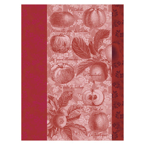 Le Jacquard Pommes a Croquer Red Tea Towel