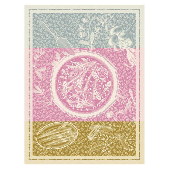 Le Jacquard Tarte Printanière Tea Towel Pink - Todd & Holland Tea Merchants