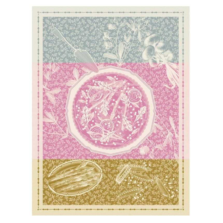 Le Jacquard Tarte Printanière Tea Towel Pink - Todd & Holland Tea Merchants