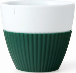 Viva Porcelain & Silicone Teacup Green