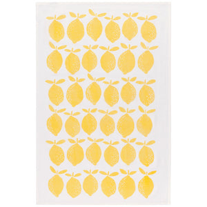 Lemon Print Yellow Floursack Kitchen Towel