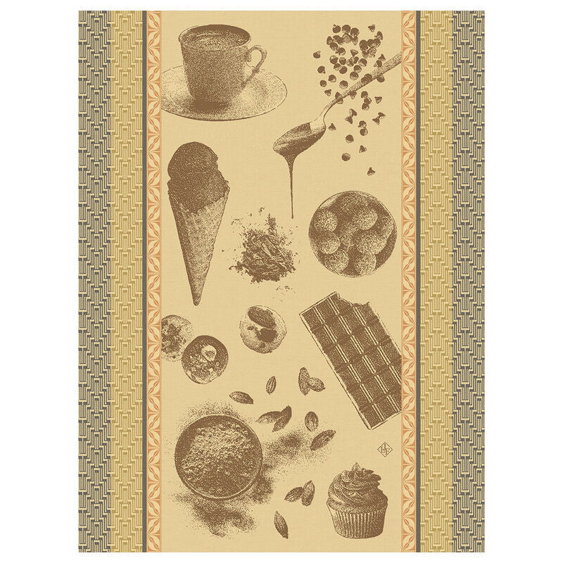 Le Jacquard Chocolate Recette Brown Tea Towel