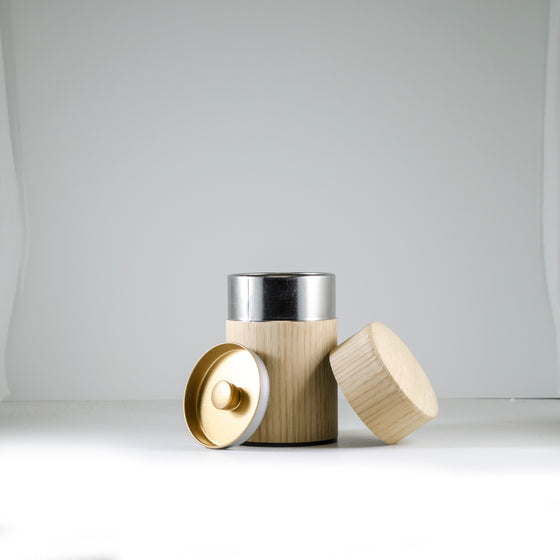 Oak Natural Wood Covered Canister 100g