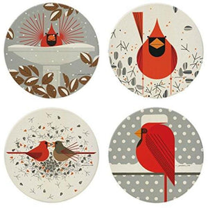 Charley Harper's Cardinal Stone Coaster Set